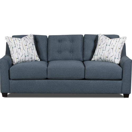 Elliott 80" Queen Memory Foam Sleep Sofa in Blue Chenille Fabric